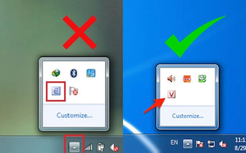 Chưa bật chế độ gõ tiếng Việt
