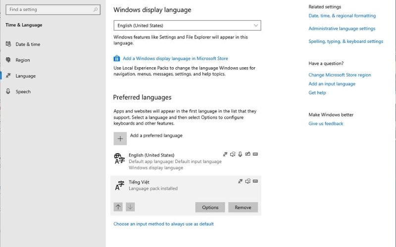 Lỗi do cài đặt ngôn ngữ bàn phím trong Windows