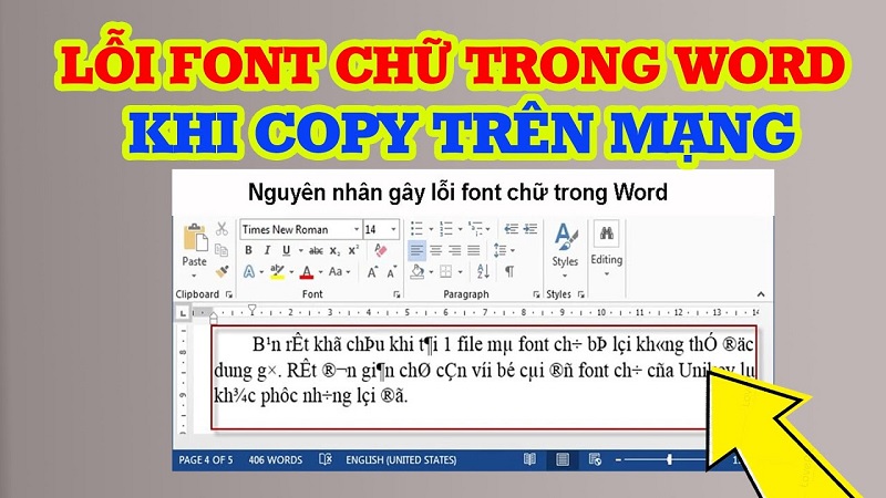 Các nguyên nhân phổ biến gây lỗi phông chữ trong Word