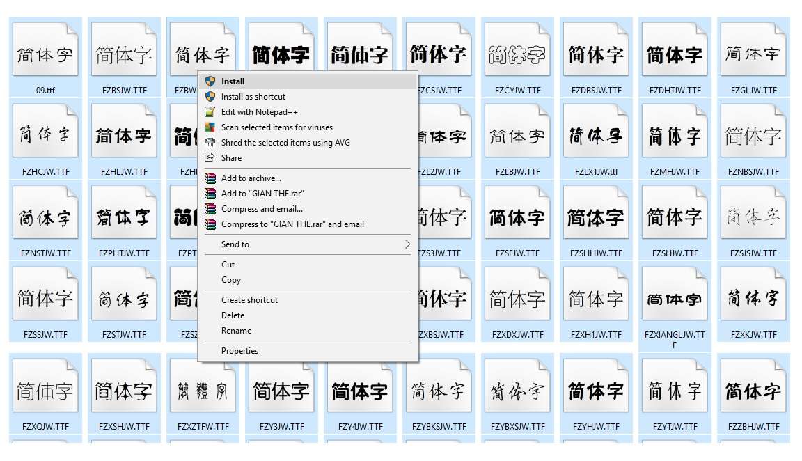 Hướng dẫn cách cài đặt font chữ tiếng Trung trên máy tính