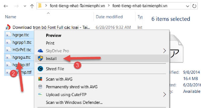 cài font tiếng nhật cho máy tính