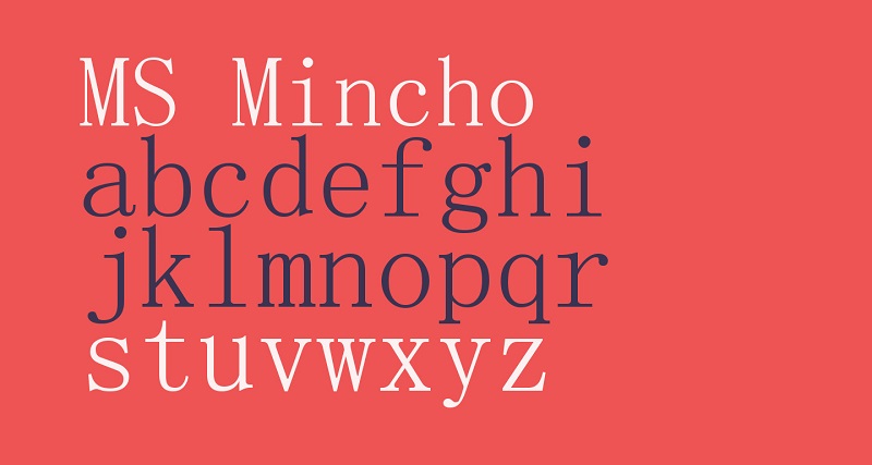 Font chữ Ms Mincho