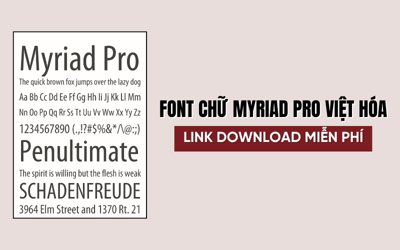 font chữ Myriad Pro Việt hóa