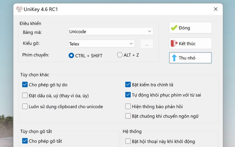 tính năng nổi bật của phần mềm Unikey
