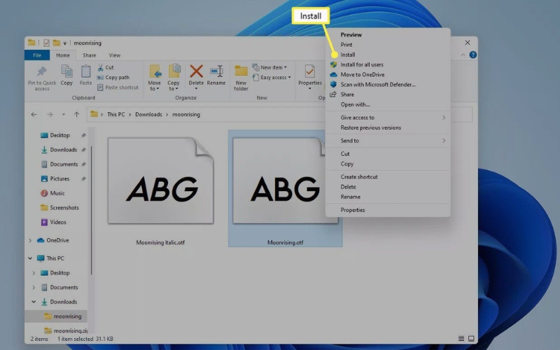 Cách cài đặt font tiếng Hàn trên máy tính Windows