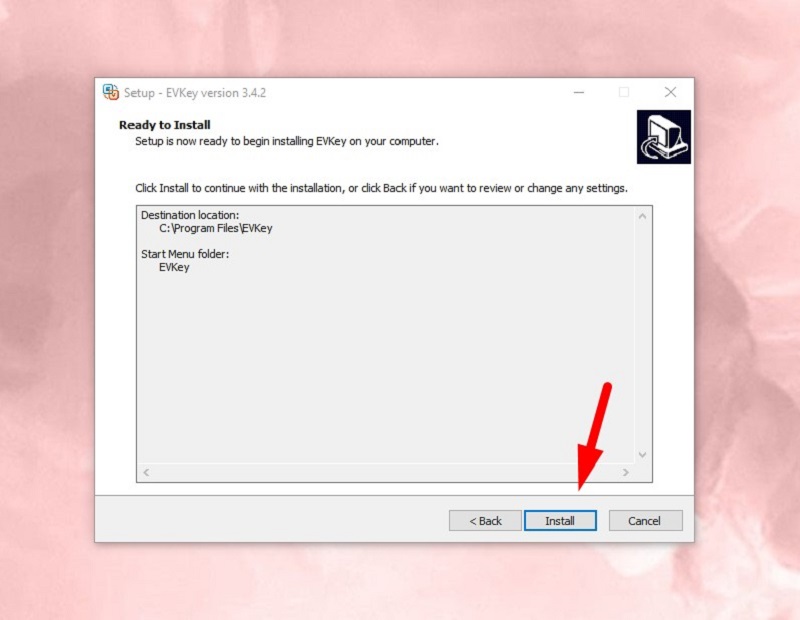 chọn Install để bắt đầu cài đặt