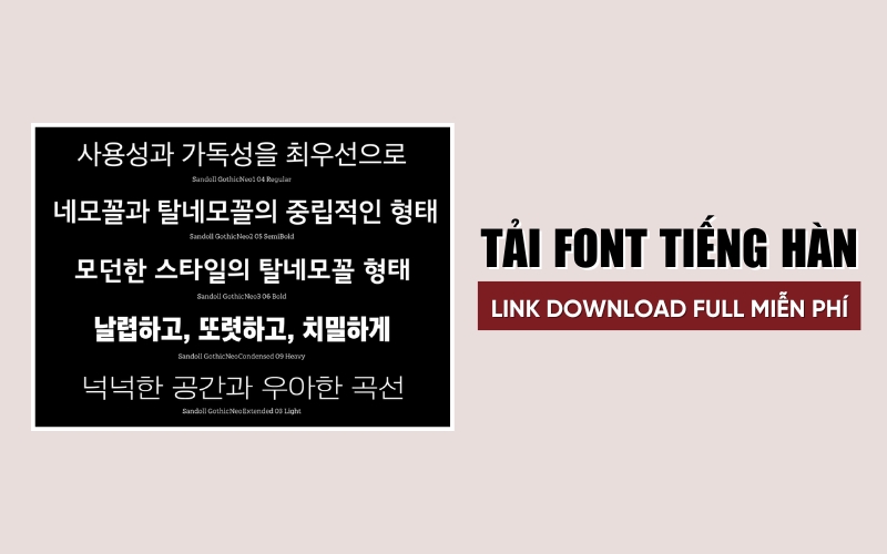 tải font tiếng Hàn